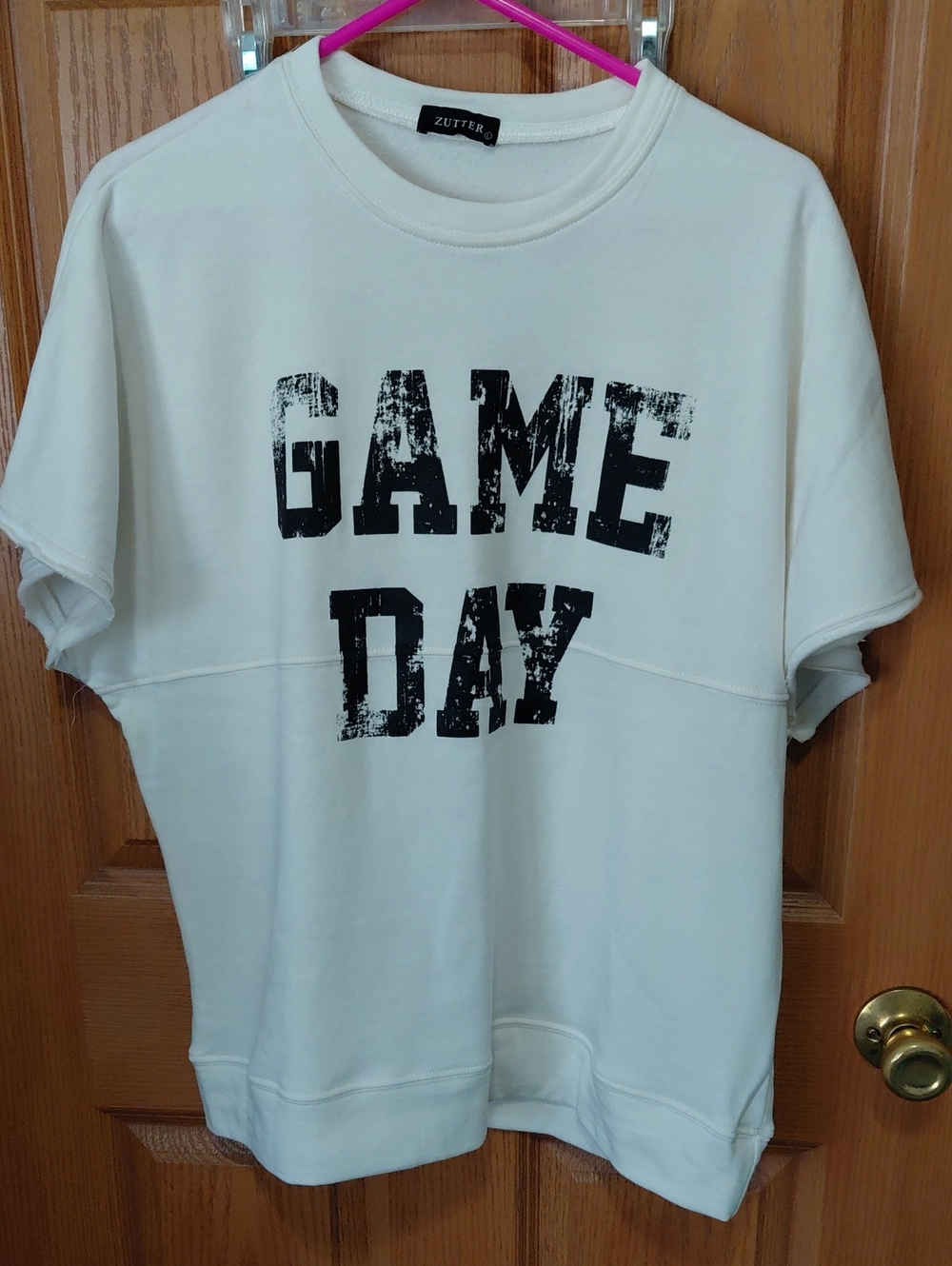 Zutter White 'Game Day' Short-Sleeve Sweatshirt